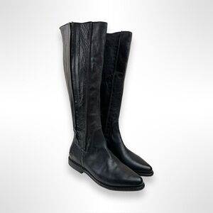 Elegant Black Leather Knee-High Boots